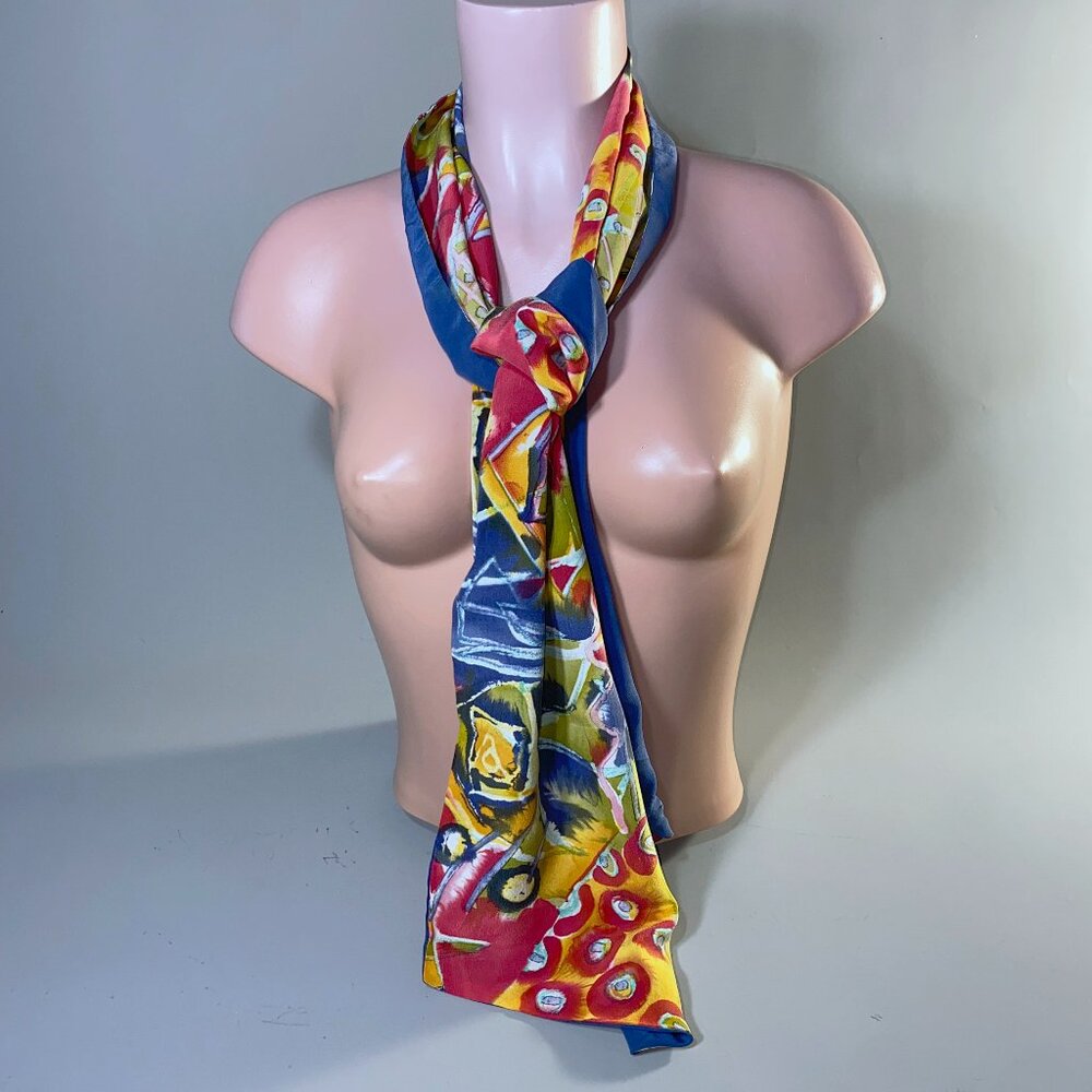 Super Soft and Colorful Vintage Silk Twilly Scarf